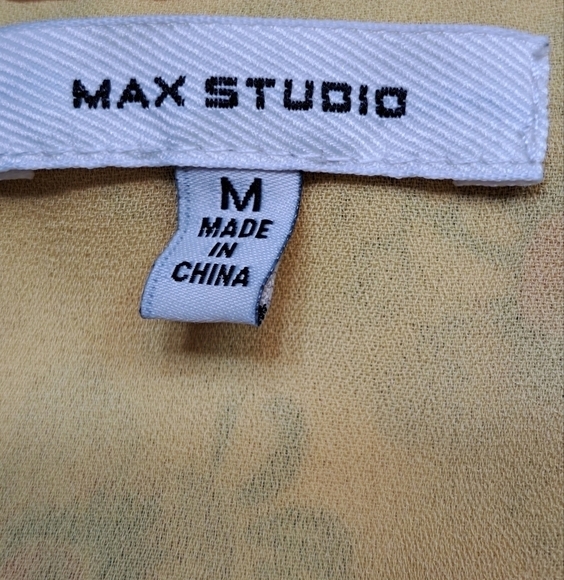 Max Studio Mustard Floral Long Sleeve Mini Dress   Size M - Picture 7 of 10